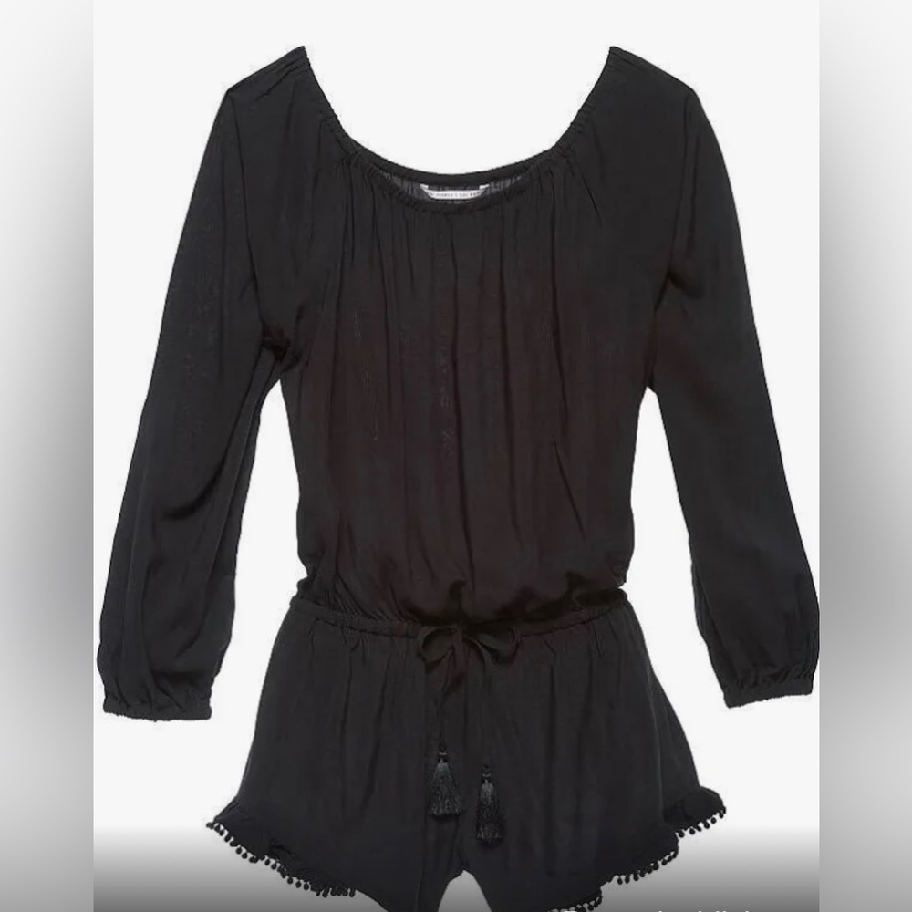 Victoria's Secret Black Tie Front Swim Coverup Romper NWOT